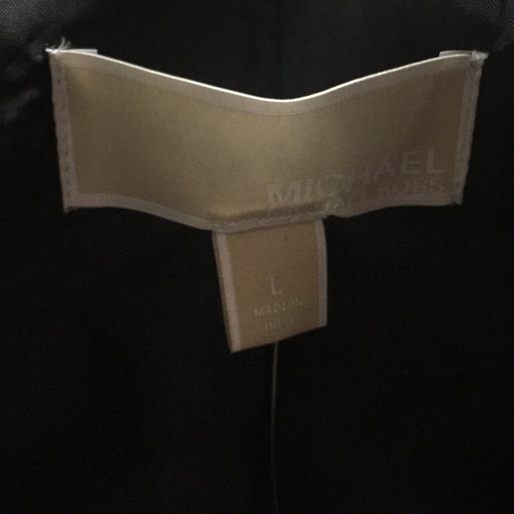 Michael Kors Black Leather Moto Jacket/Gold Zipper - Picture 7 of 8